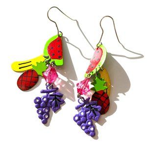 Vintage 1980s Fruits Earrings